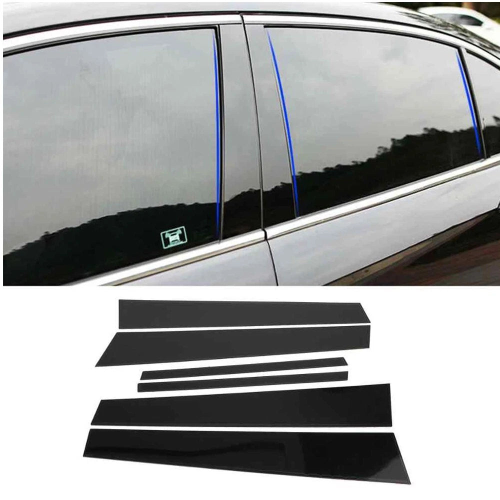 6pc Black Pillar Posts for Honda Civic 2006-2011 (4dr) Set Door Trim Cover Kit A 6B93BC-57