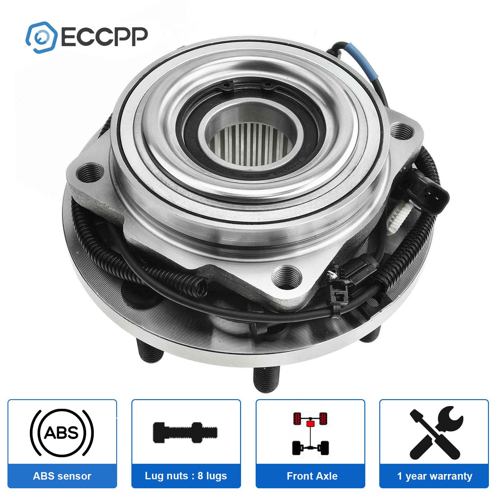 1Pc Wheel Hub Bearing Front 4WD For 2011-2016 Ford F-350 Super Duty Dually Only 6B93BC-57