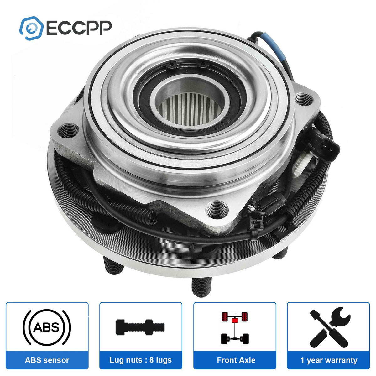 1Pc Wheel Hub Bearing Front 4WD For 2011-2016 Ford F-350 Super Duty Dually Only 6B93BC-57