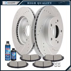 Front Ceramic Brake Pads And Rotors For 2015 Honda Civic Drilled+Slotted 6B93BC-57