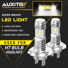AUXITO Super Headlight Bright H7 LED Bulbs High Beam Cool White Kit 60W 40000LM AUXITO