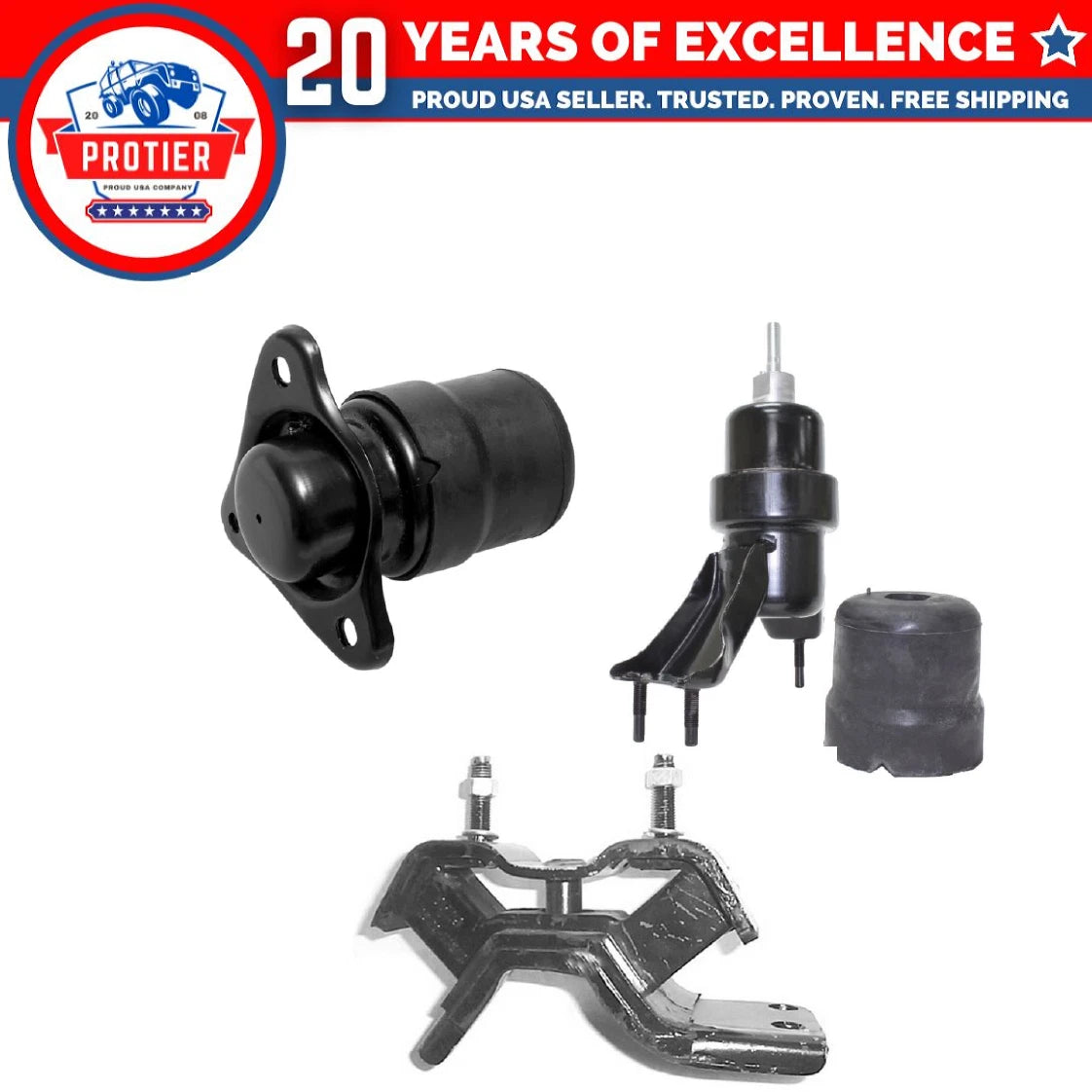 Engine Motor & Trans Mount Set for 1992-1996 Toyota Camry 2.2L for Auto 3PCS 6B93BC-57