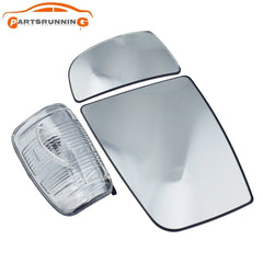 RIGHT SIDE DOOR MIRROR GLASS UPPER & LOWER + INDICATOR LENS FOR FORD TRANSIT MK8 6B93BC-57