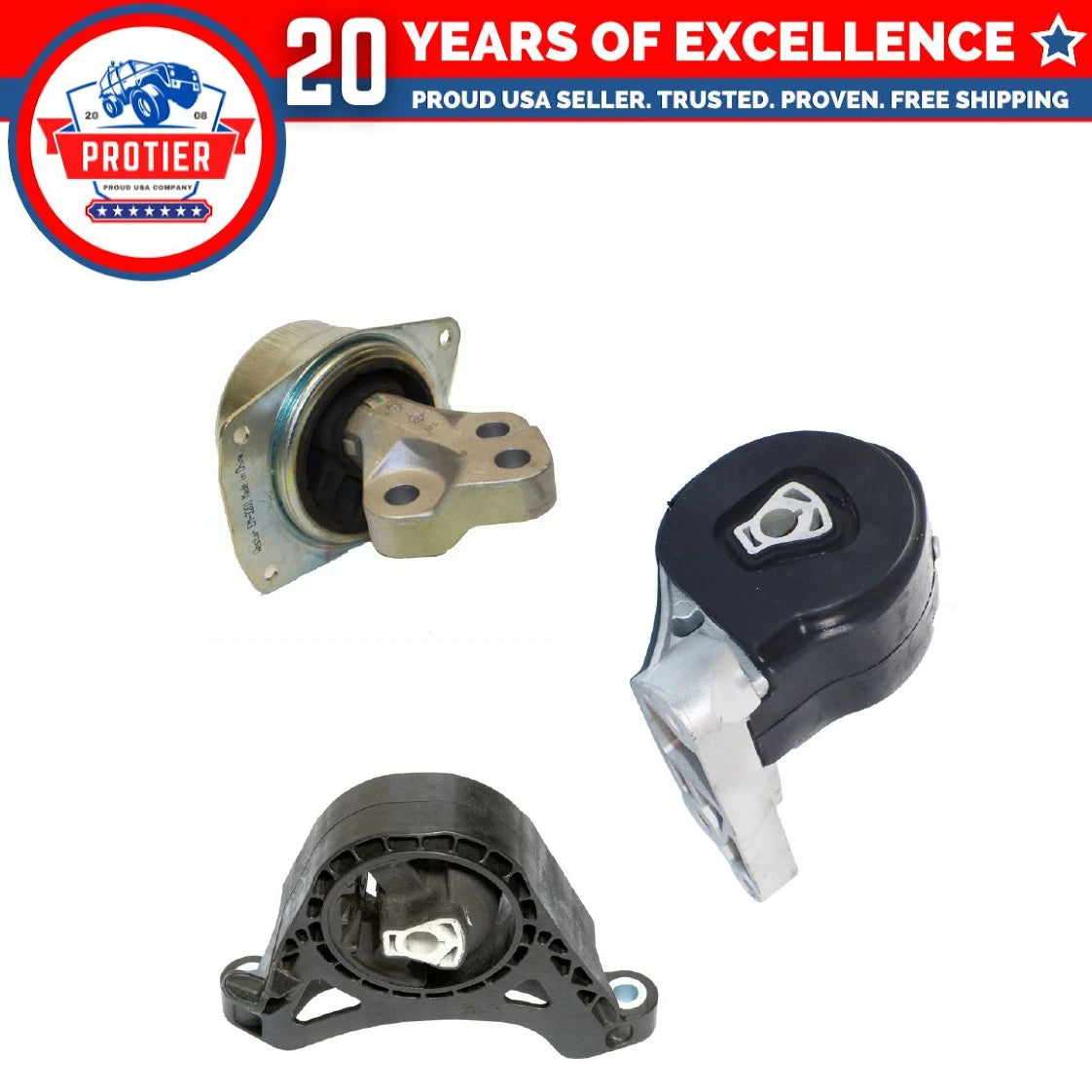 3PCS Transmission Mount Set Fit 2010-2011 Cadillac SRX 2.8L for Automatic Trans 6B93BC-57