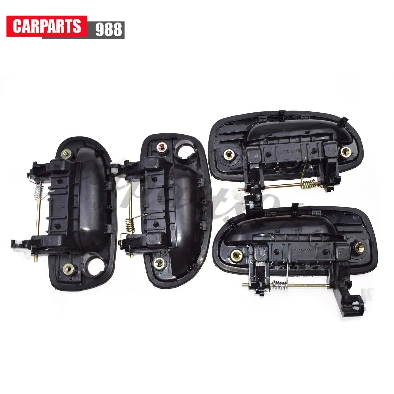 4Pcs Outside Door Handle Front RearLH RH for Hyundai Accent 2000-2006 1.6LBlack 6B93BC-57