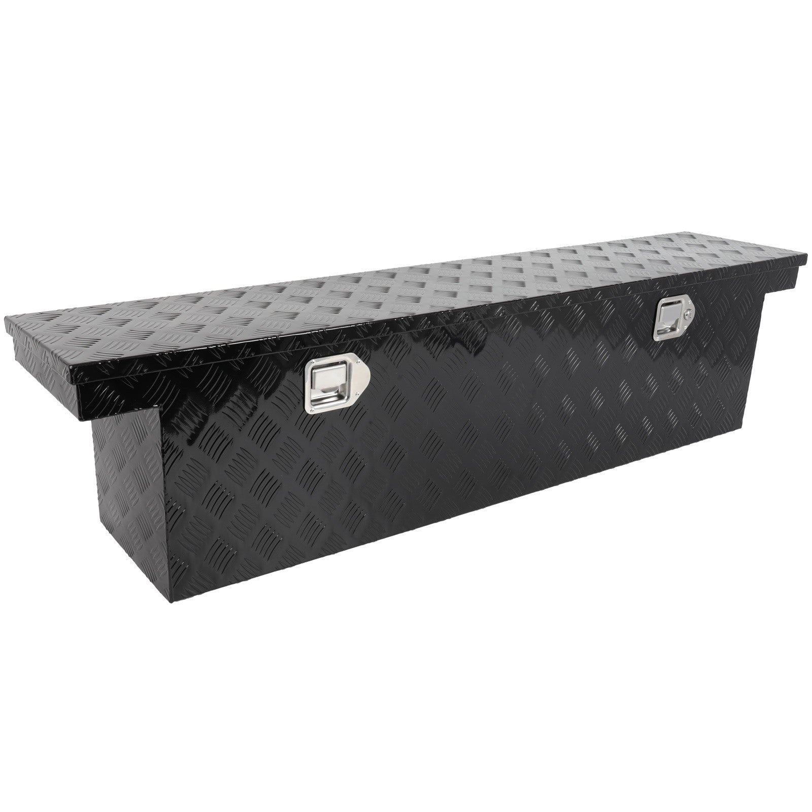 60" Aluminum Tool Box Truck Bed Trailer RV Toolbox W/2x Lift Air Rod + 2x Lock 6B93BC-57