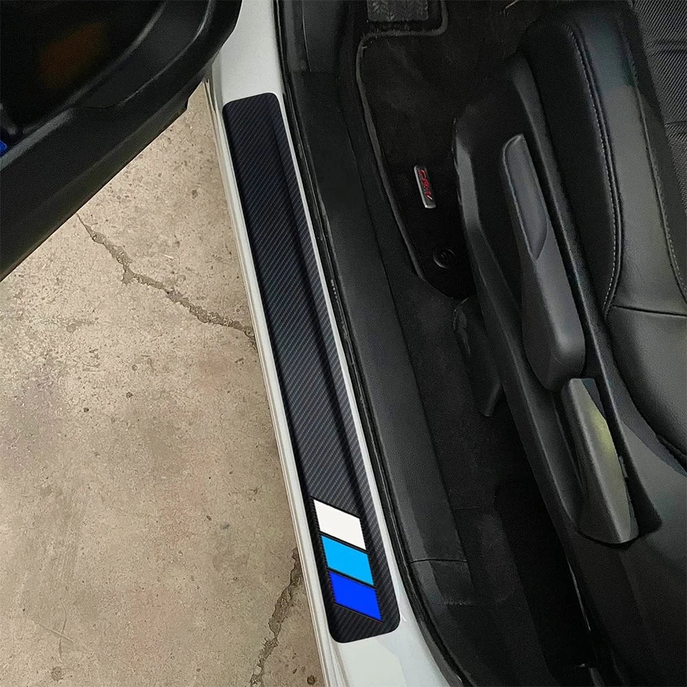 4x Accessories Carbon Fiber Car Door Sill Sticker Protector 2021 for Toyota EOA 6B93BC-57