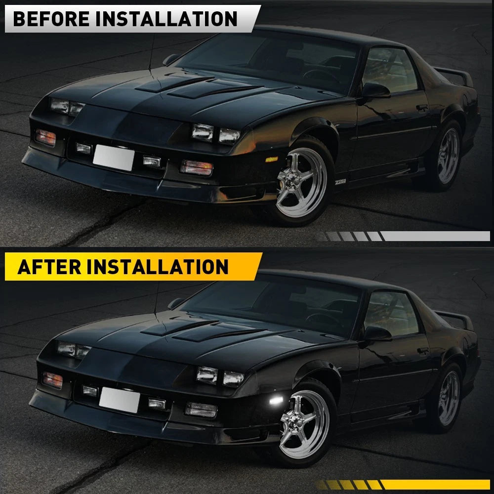 2x Smoked LED Front Side Marker Lights For 82-92 Chevy Camaro Pontiac Firebird A 6B93BC-57