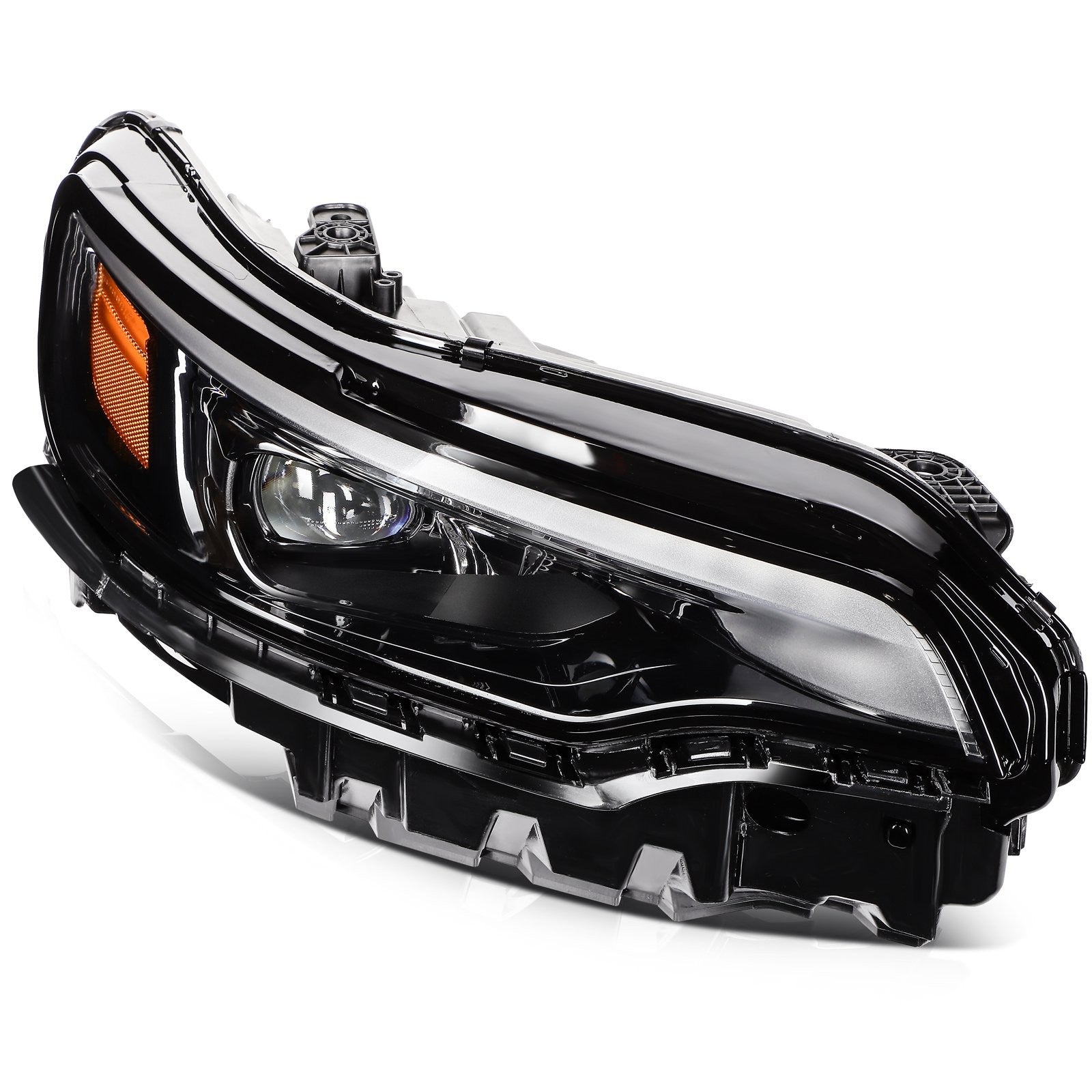 ECCPP LED Headlights Assembly For Jeep Cherokee 2019-2021 Pair Kit Black Amber 6B93BC-57