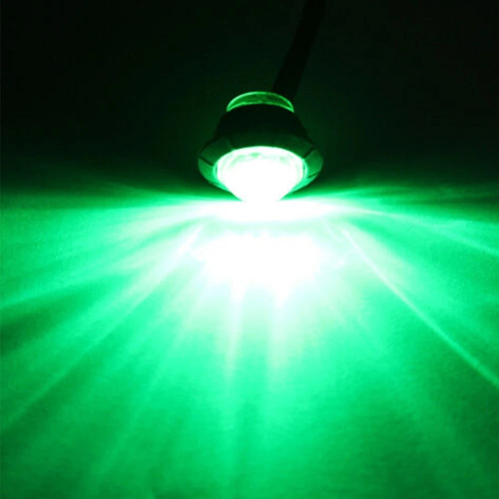 Green 3/4" Bullet Round Side Marker LED Clearance Lights For Trailer Truck 20X 6B93BC-57