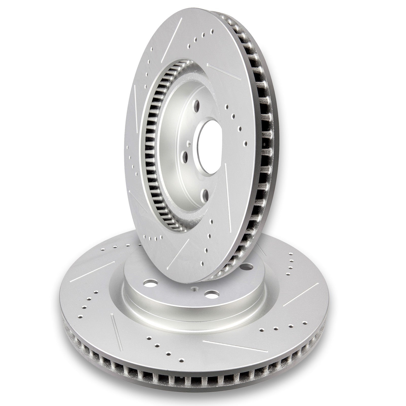 Front Drilled Slotted Brake Rotors Black Pair 2 for Toyota RAV4 Camry Scion tC 6B93BC-57