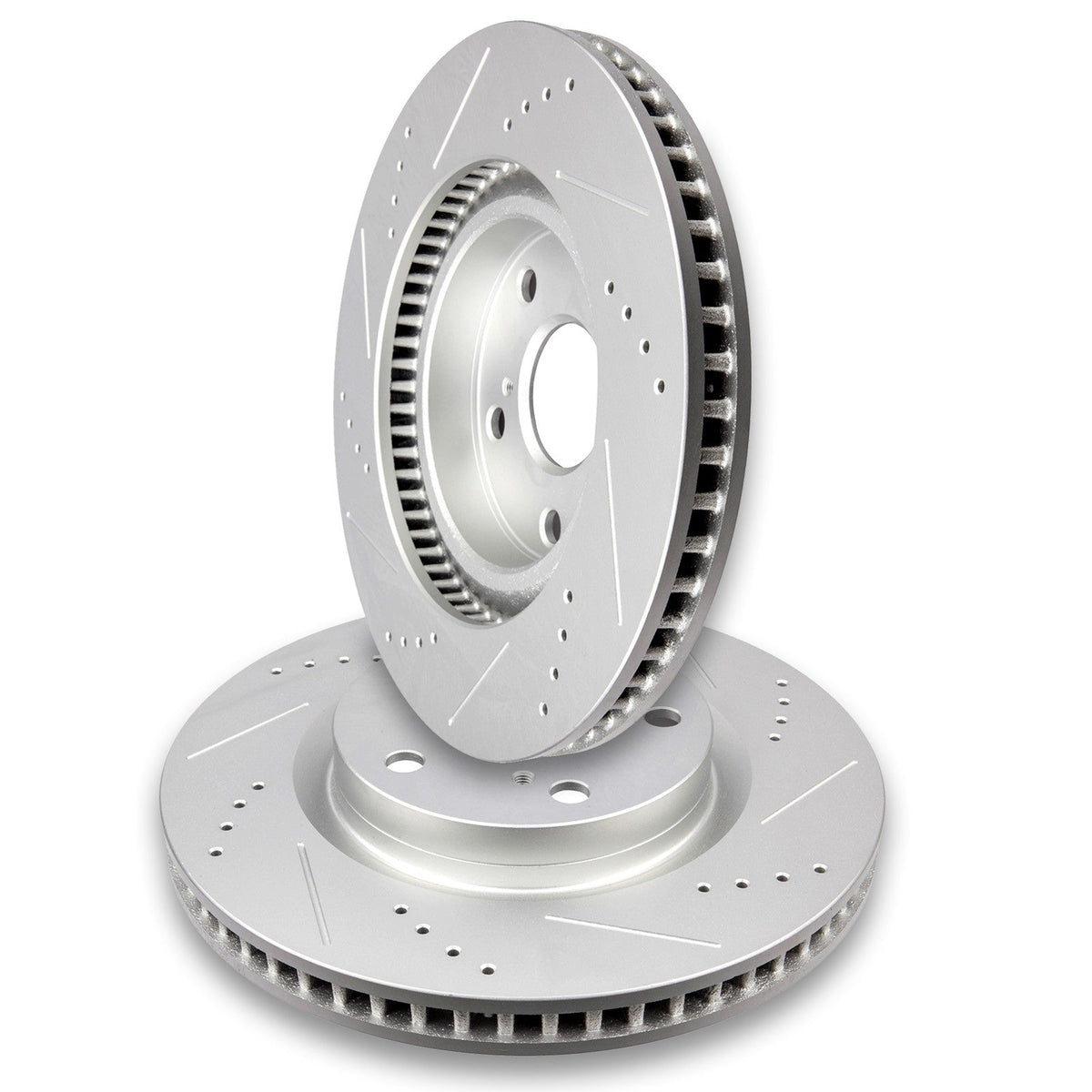 Front Drilled Slotted Brake Rotors Black Pair 2 for Toyota RAV4 Camry Scion tC 6B93BC-57