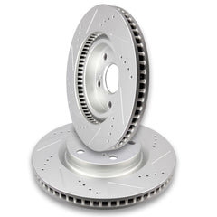 Front Drilled Slotted Brake Rotors Black Pair 2 for Toyota RAV4 Camry Scion tC 6B93BC-57