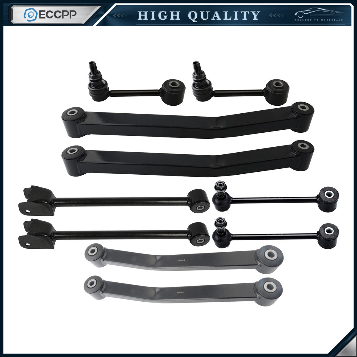 Front Upper & Lower Control Arms Sway Bar End Link For 2007-2017 Jeep Wrangler 6B93BC-57