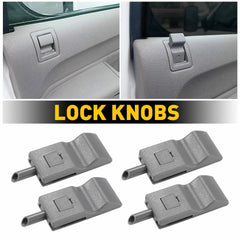Door Lock Knob Front Rear Black For 2007-2013 Chevy GMC Yukon Silverado Sierra 6B93BC-57