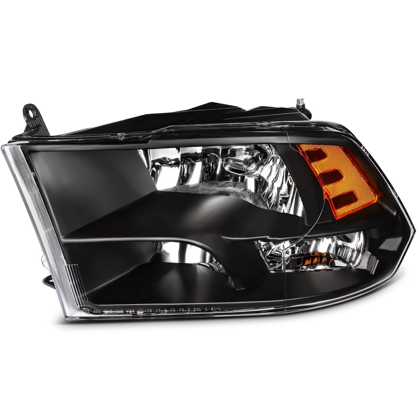 Pair Kit Headlights Assembly For 2009-2018 Dodge Ram 1500 2500 3500 Black Amber 6B93BC-57