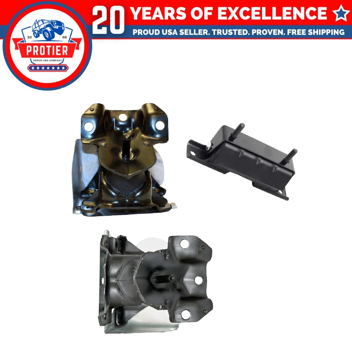 Motor & Trans Mount 3PCS for Silverado 1500/ Tahoe/ Sierra 1500/ Yukon 4.8L 4WD 6B93BC-57
