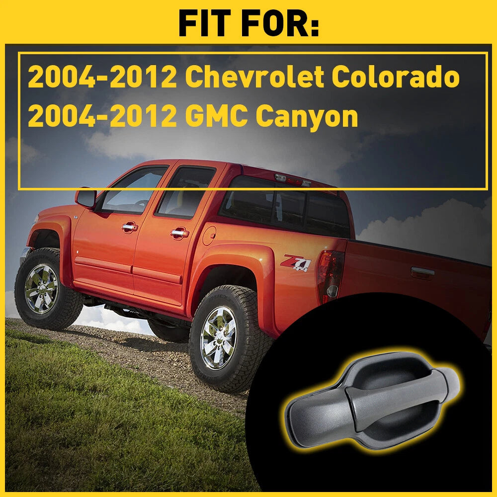 Exterior Rear left Side Door Panel Handle Fit Chevrolet 2004-2012 Colorado Black 6B93BC-57