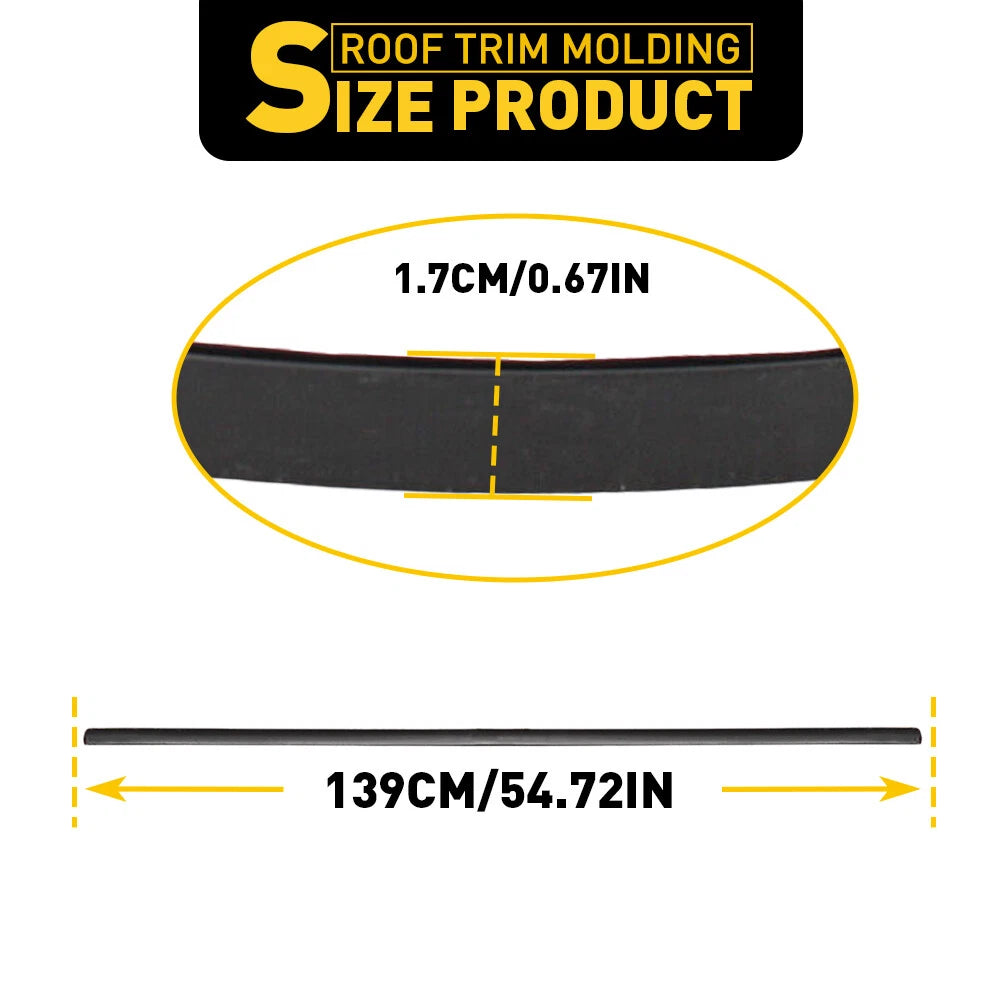For Toyota 2007-2011 Yaris Sedan 2X Left Right & Roof Drip Molding Weatherstrip 6B93BC-57