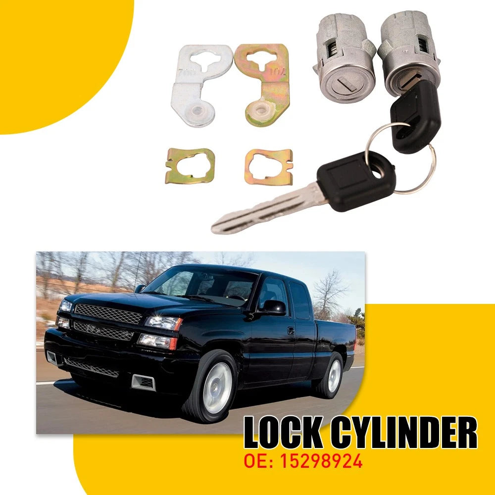 Door Lock Cylinder Set W/ Keys For 2001-2006 GMC CHEVY SILVERADO TAHOE 15298924 6B93BC-57