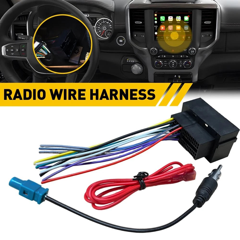 Car Stereo Radio Wire Harness Antenna Adapter For Dodge RAM 1500 2500 2013-19 EA 6B93BC-57