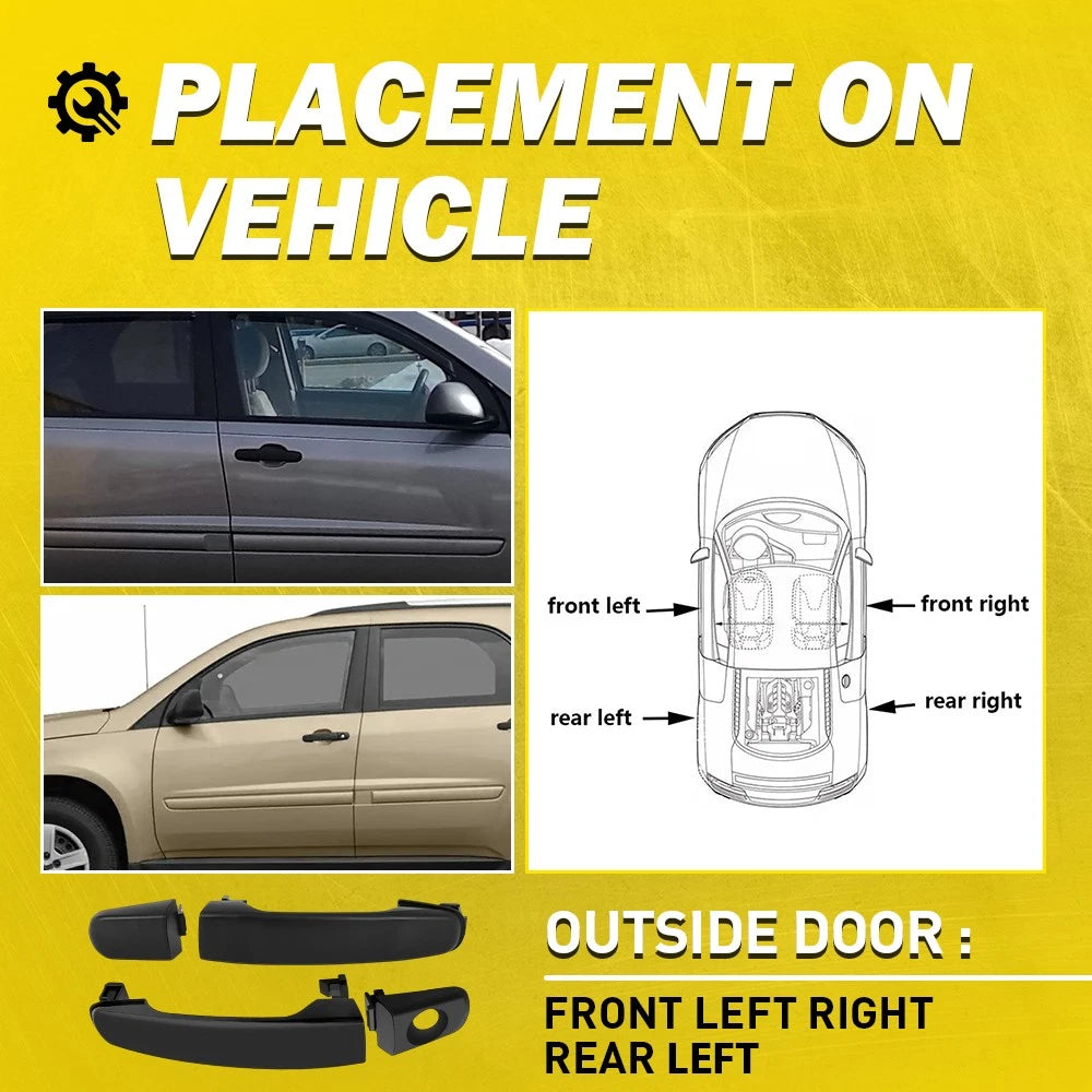 2Pcs Exterior Door Handle Front Left Right for Chevy Equinox 2005 2006-2012 EOA 6B93BC-57