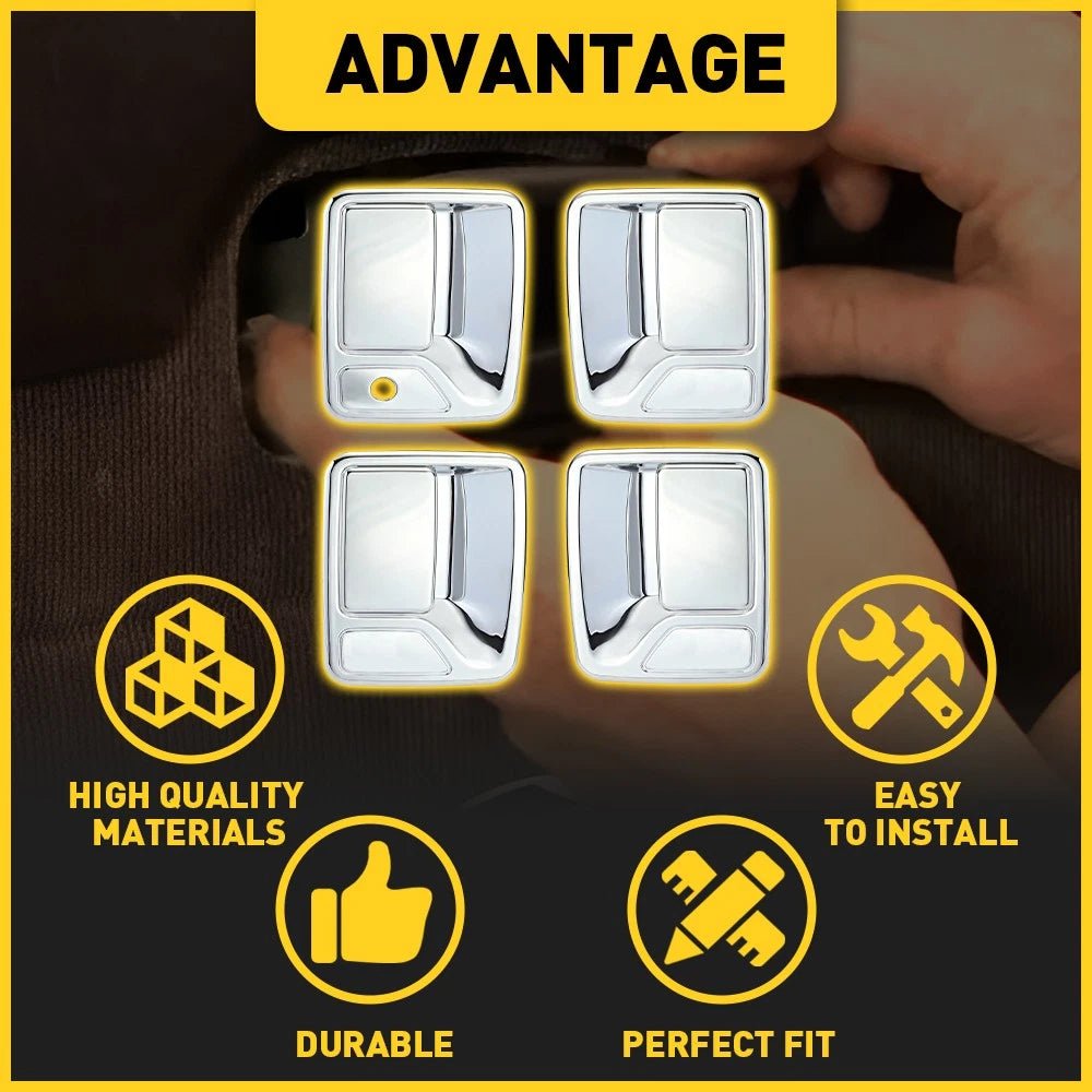 EXTERIOR CHROME LOOK DOOR HANDLE CAP COVER FIT FOR 1999-2016 FORD F250 F350 F450 6B93BC-57