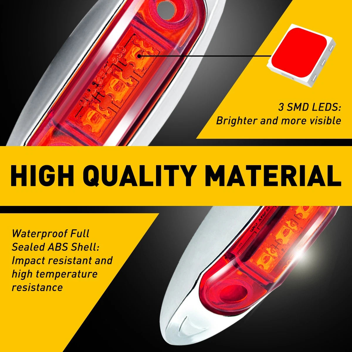 20x LED Side Marker Lights RV Truck Trailer Light Clearance Lamp 12V Waterproof 6B93BC-57