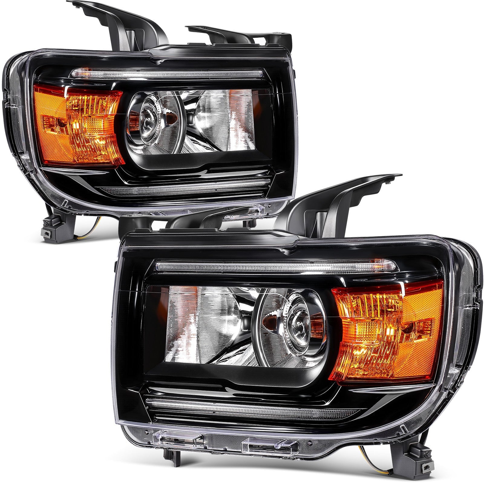 ECCPP Headlights Assembly For GMC Canyon 2.5L 2.8L 3.6L 2015-2022 Pair Black 6B93BC-57