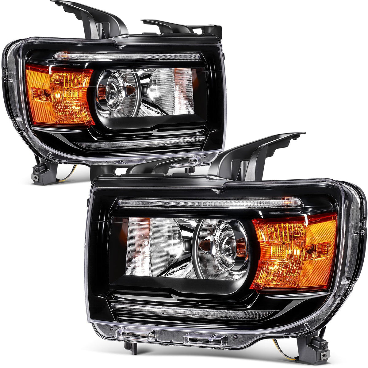 ECCPP Headlights Assembly For GMC Canyon 2.5L 2.8L 3.6L 2015-2022 Pair Black 6B93BC-57