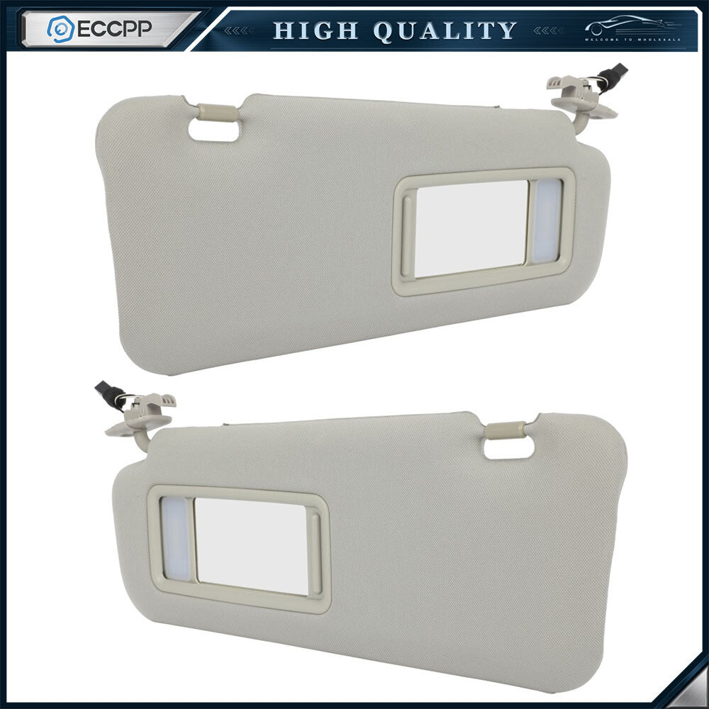 Gray Passenger & Driver Side Sun Visor For 2010-2015 Mazda CX-9 3.7L