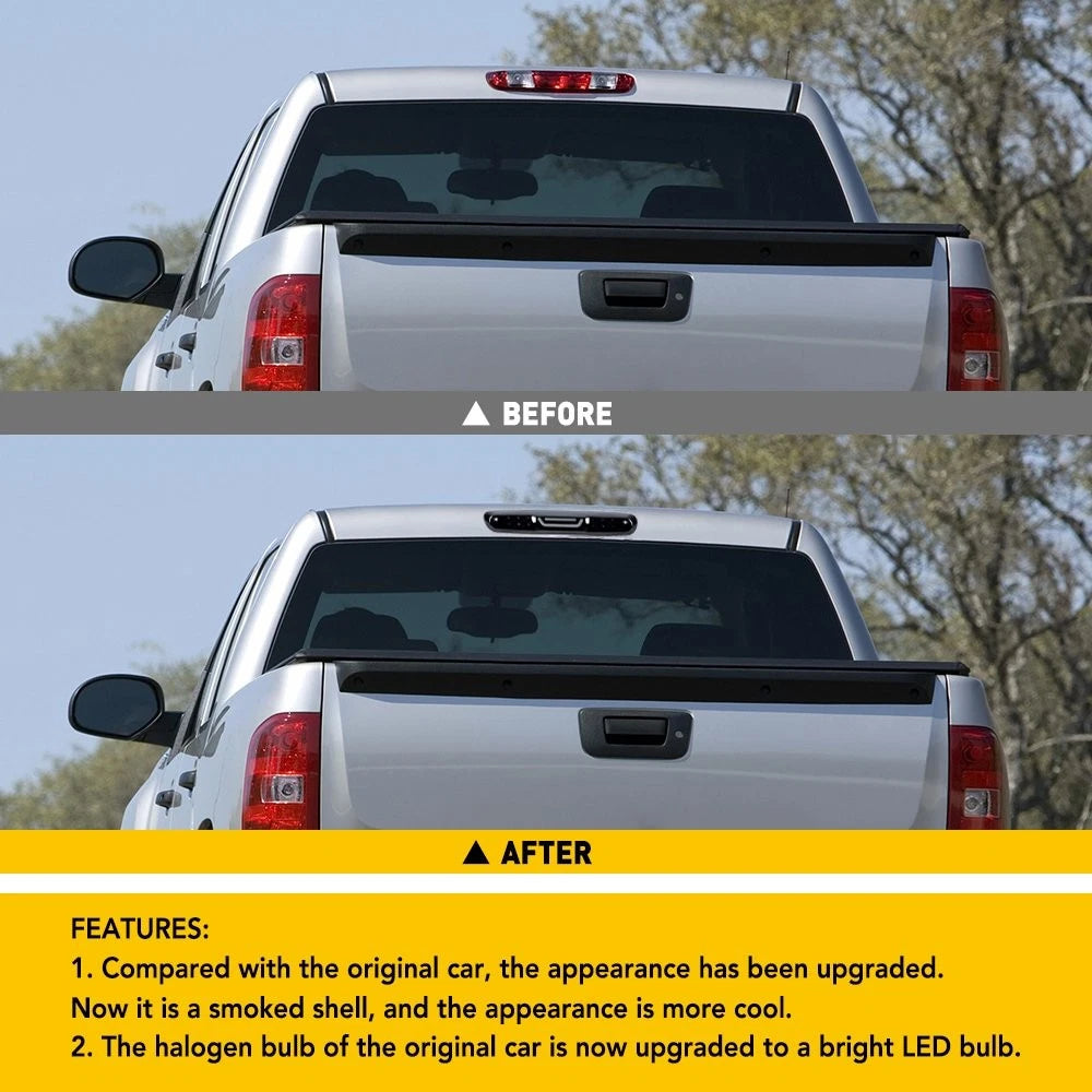 For 07-13 Chevy Silverado GMC Sierra Black LED 3RD Third Brake Light Cargo Lamp 6B93BC-57