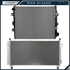 Aluminum Radiator & AC Condenser Cooling Kit For 16 Chevrolet Silverado 2500 HD 6B93BC-57