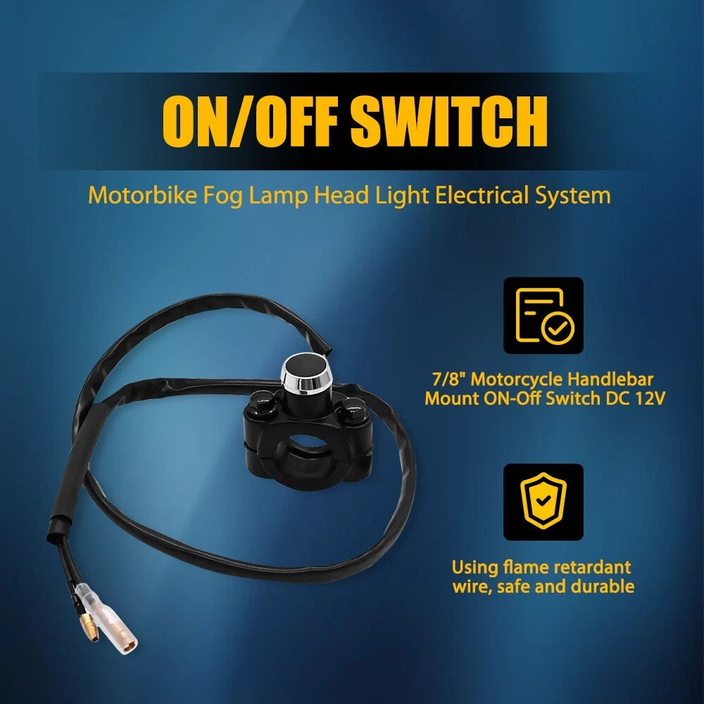 Universal Motorcycle Switch Horn Handlebar Mount Push Button Momentary Start EOA 6B93BC-57