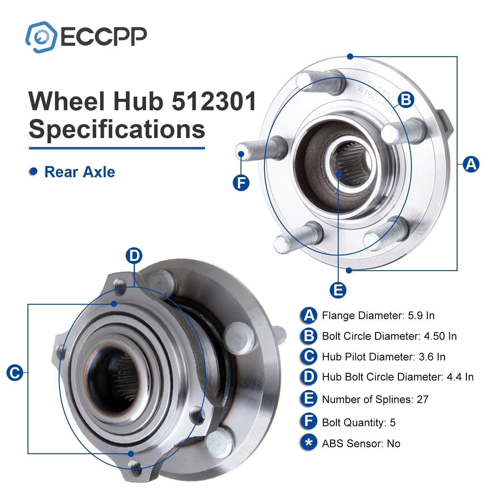 Front & Rear Wheel Hub Bearing For 2005-2009 Chrysler 300 Dodge Charger AWD Only KOEEP