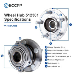 Front & Rear Wheel Hub Bearing For 2005-2009 Chrysler 300 Dodge Charger AWD Only KOEEP