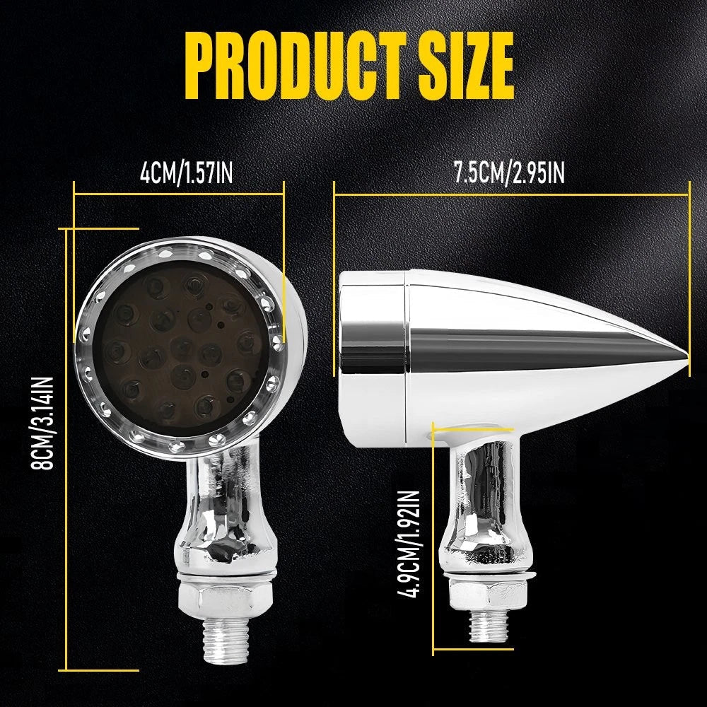 2X Amber LED Motorcycle Turn Signal Indicator Bullet Light Brake Stop DRL Lamp A 6B93BC-57