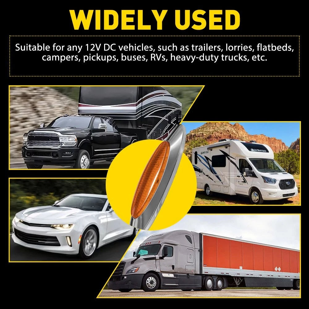 20PCS Marker Light 6.5" LED Truck RV Trailer Oval Clearance Side Light Amber EOA 6B93BC-57