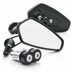 Motorcycle Universal 7/8" Handle Bar End Rearview Side Mirrors For Honda Yamaha