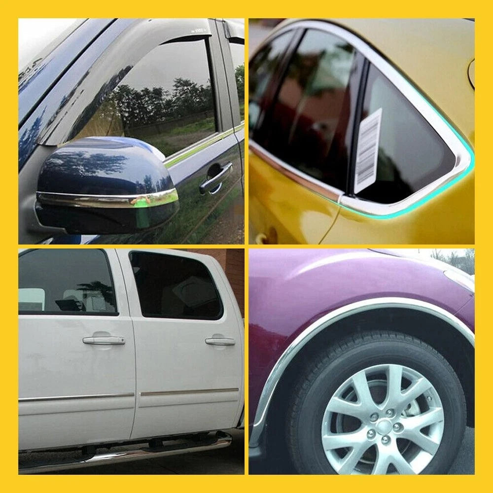 16ft Chrome 1inch Trim Molding Strip Car Door Window Bumper Side Trime Protector 6B93BC-57