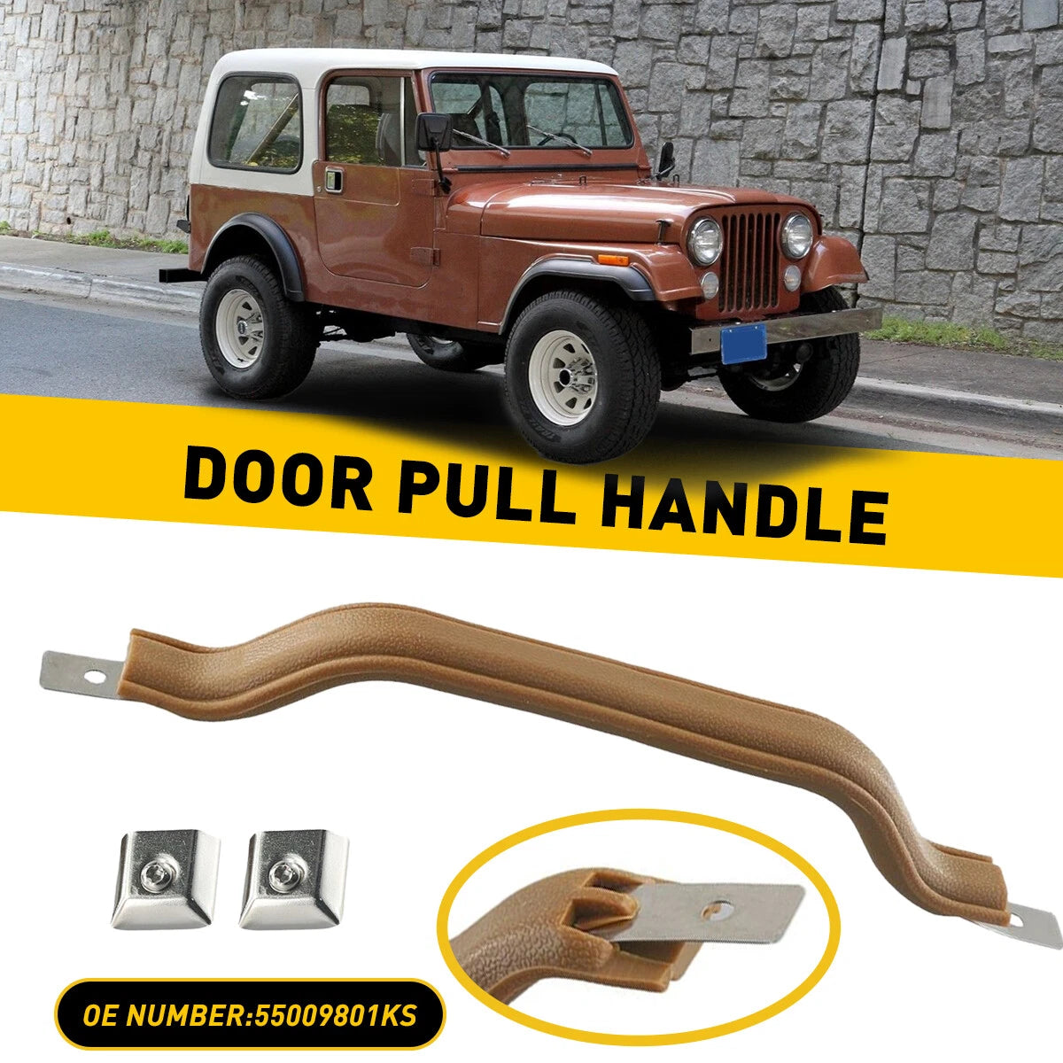 FOR Interior Door Handle Strap Pull for Jeep CJ and Wrangler YJ 55009801K EOA 6B93BC-57