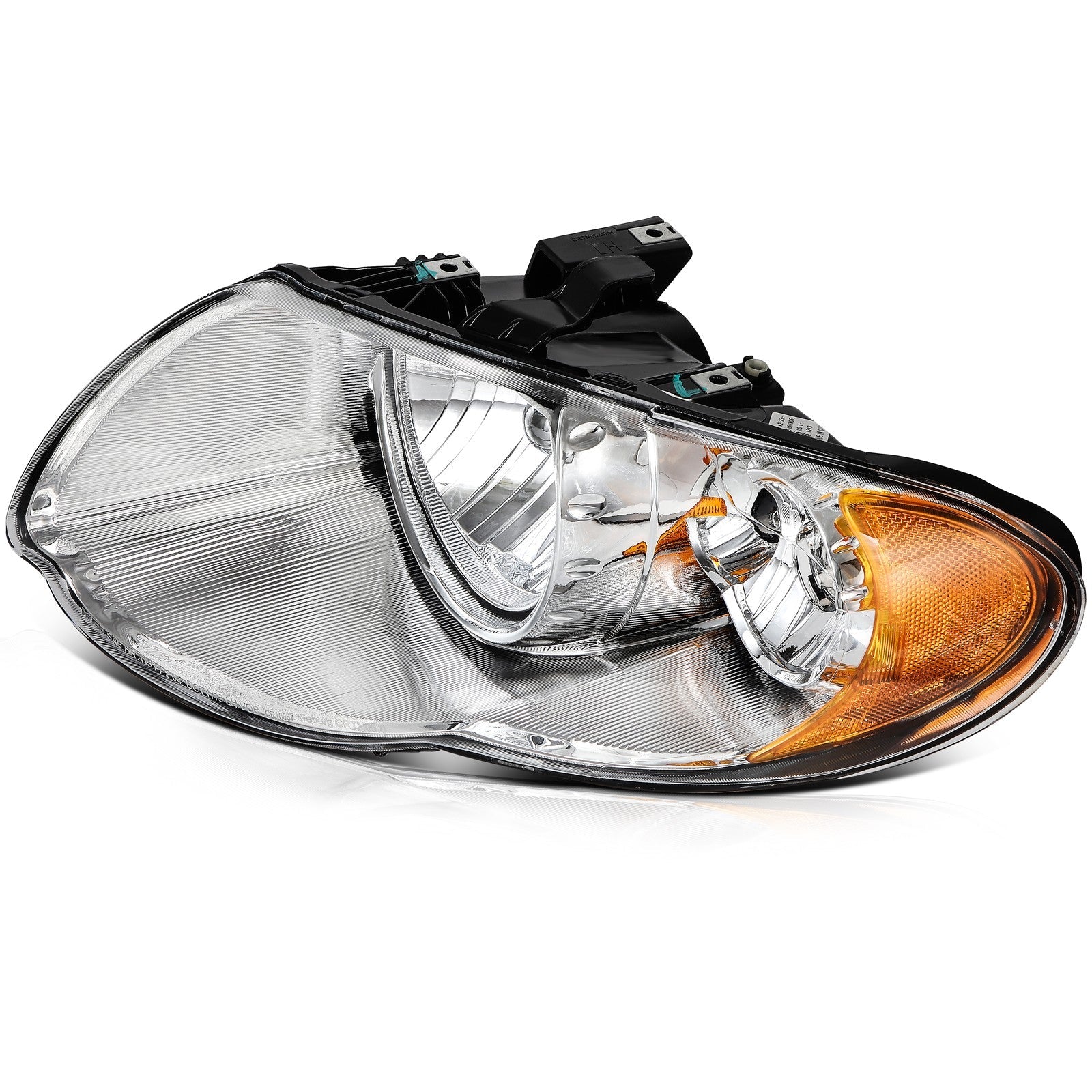 Pair Kit Headlights For 2005-2007 Chrysler Town & Country 3.3L 3.8L Chrome Amber 6B93BC-57