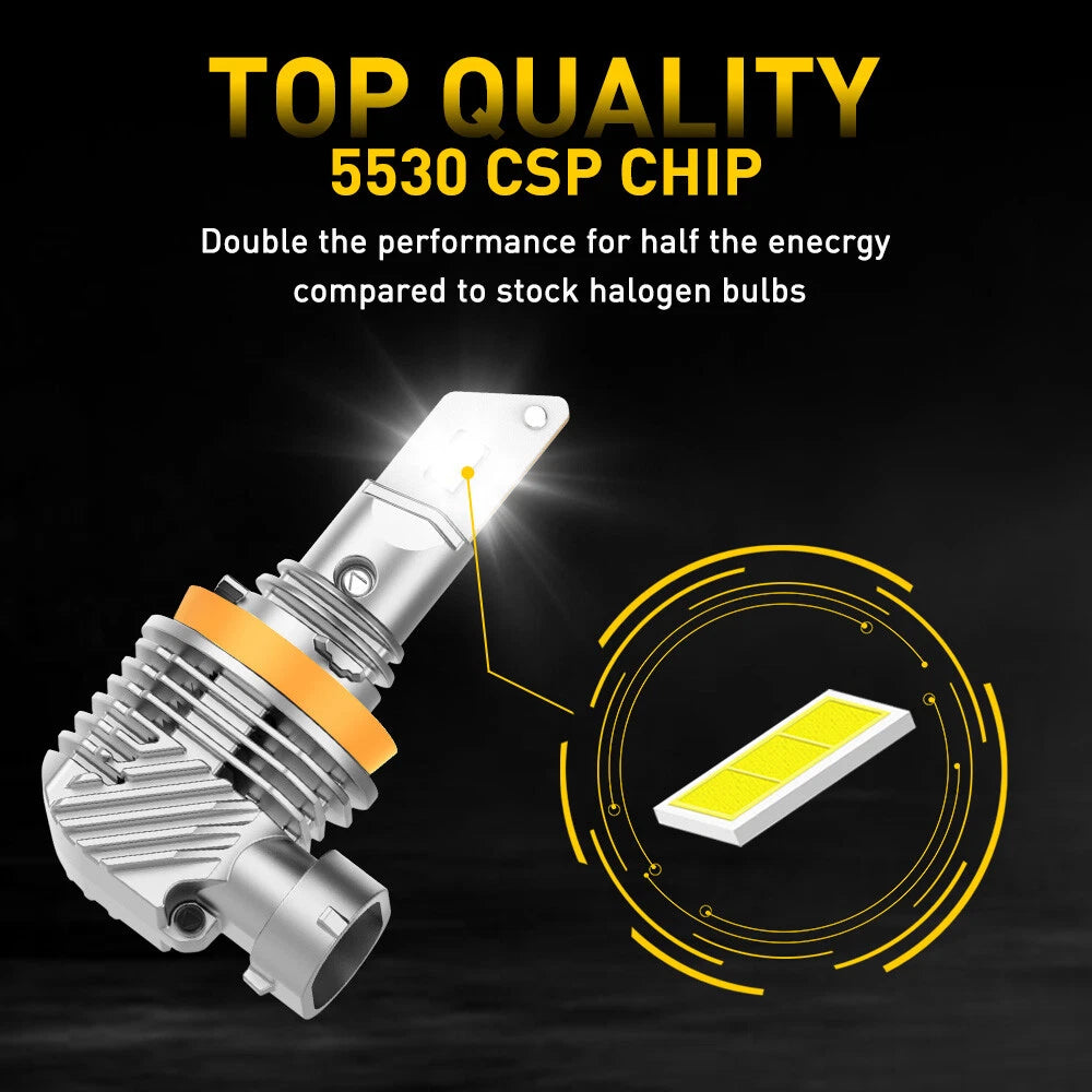 2X H11 H8 H9 LED Headlight Kit High Low Beam Bulb Super Bright White 30000LM Q10 6B93BC-57