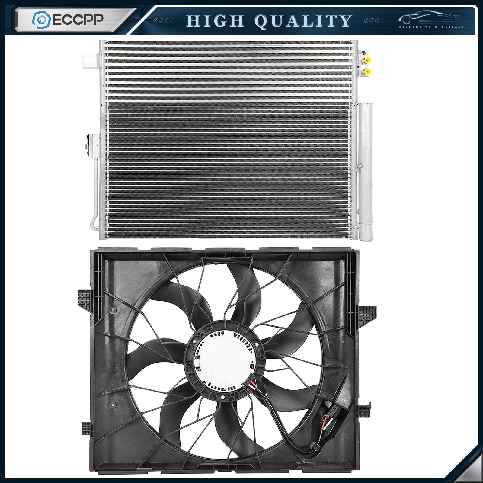 Electric AC Condenser Cooling Fan Kit For 2011 2012 2013 Dodge Durango 6B93BC-57