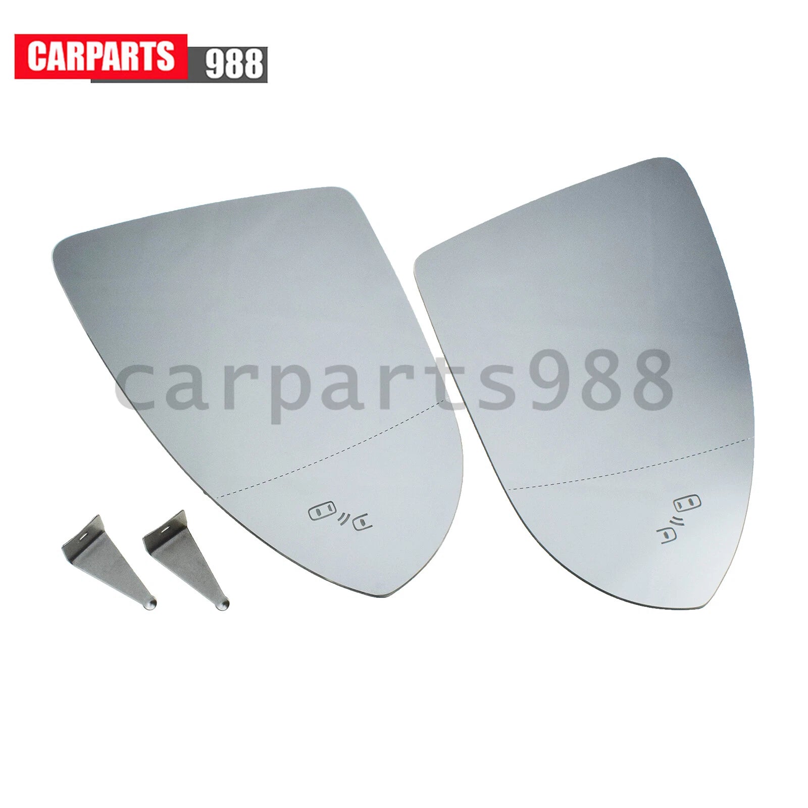 2Pcs LH RH Wing Door Mirror Glass Heated w/ Blind Spot For VW Golf GTI E-Golf 6B93BC-57