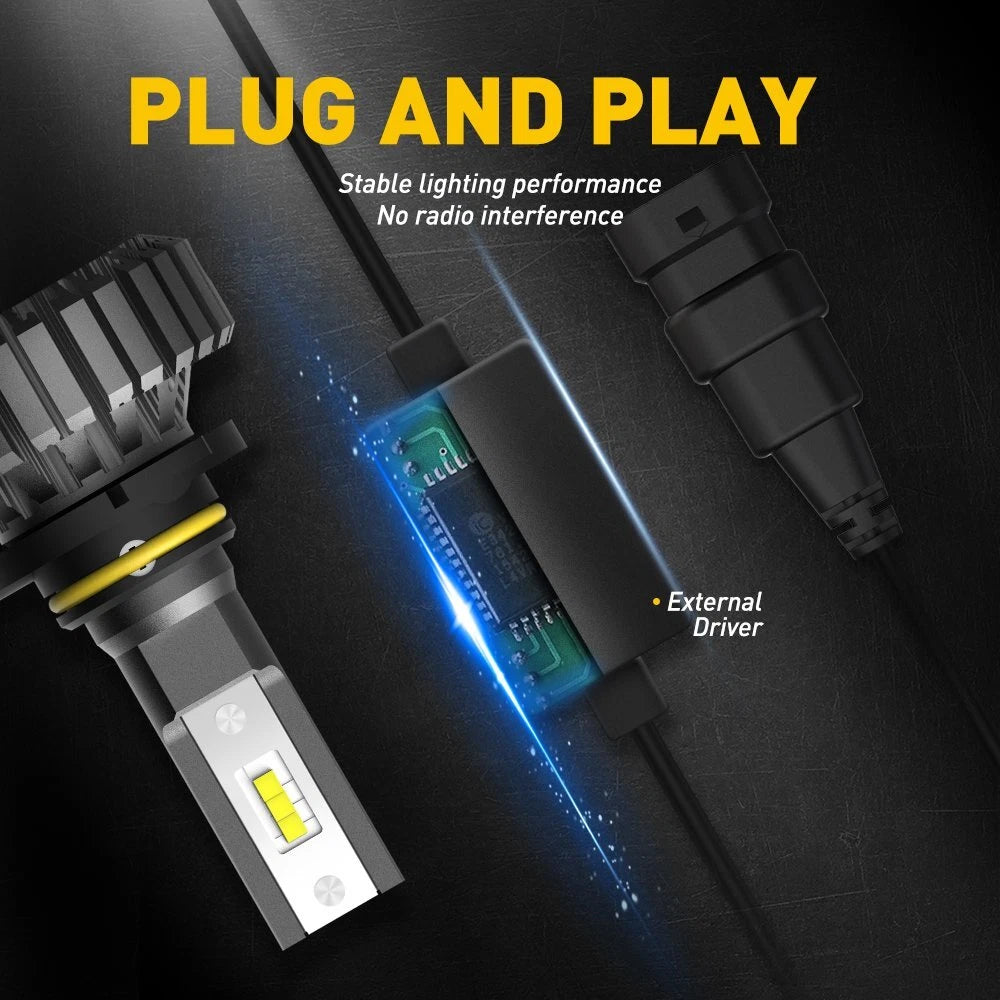 AUXITO 9005 HB3 LED Headlight Bulbs Kit High Beam 20000LM Super Bright White EOA AUXITO