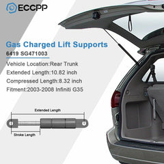 ECCPP 2x Rear Trunk Lift Supports Struts Shocks For 2003-2008 Infiniti G35 6419 ECCPP