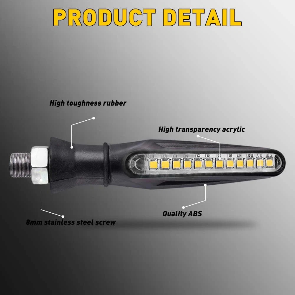 4X Motorcycle Turn Signals Blinker Lights Amber Dynamic For Light Suzuki DRZ400s 6B93BC-57