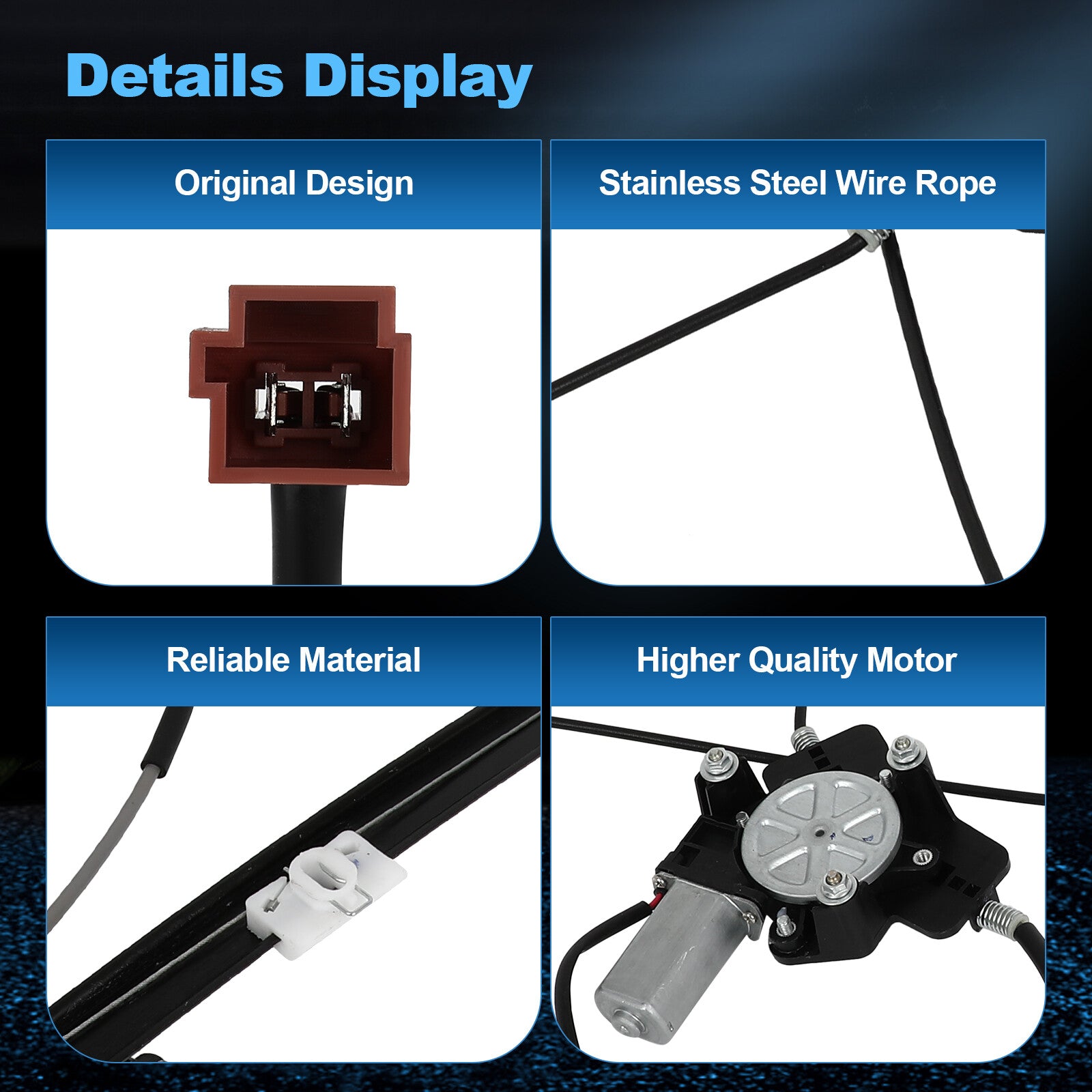 For 2001-03 Chrysler Town Country Front Right Power Window Regulator With Motor 6B93BC-57