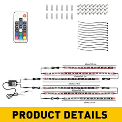 6pcs RGB Dream Color Underglow LED Kit Car Neon Strip Light Music APP Bluetooth 6B93BC-57
